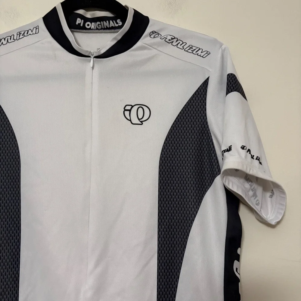 Pearl Izumi PI Originals Mens‎ Cycling Jersey White Black Short Sleeve Medium